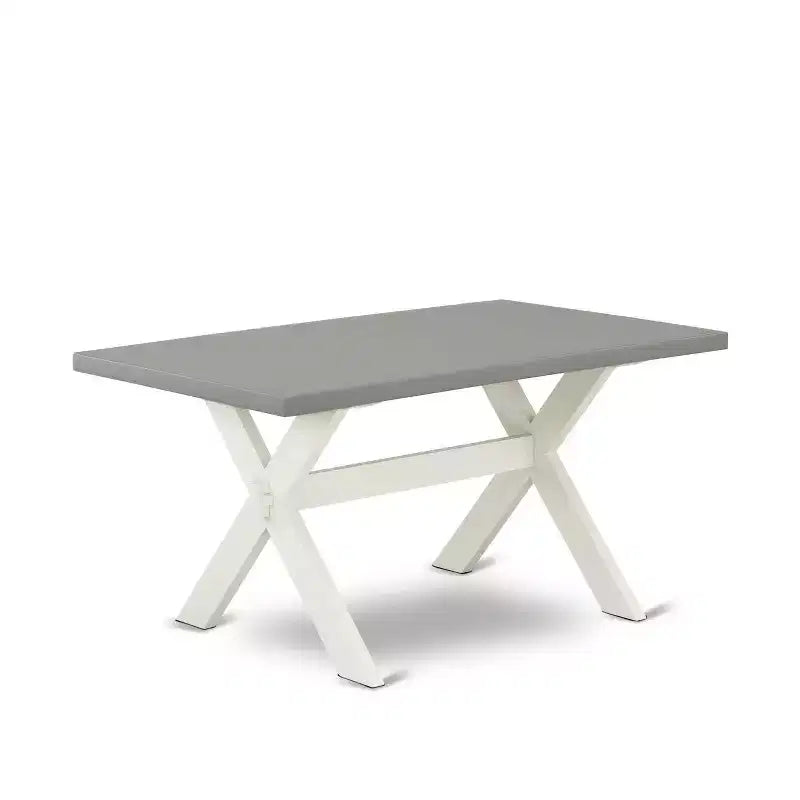 HomeStock Set tavolo da pranzo rettangolare a 7 pezzi con piano in legno massello con finitura rovere naturale e 6 sedie