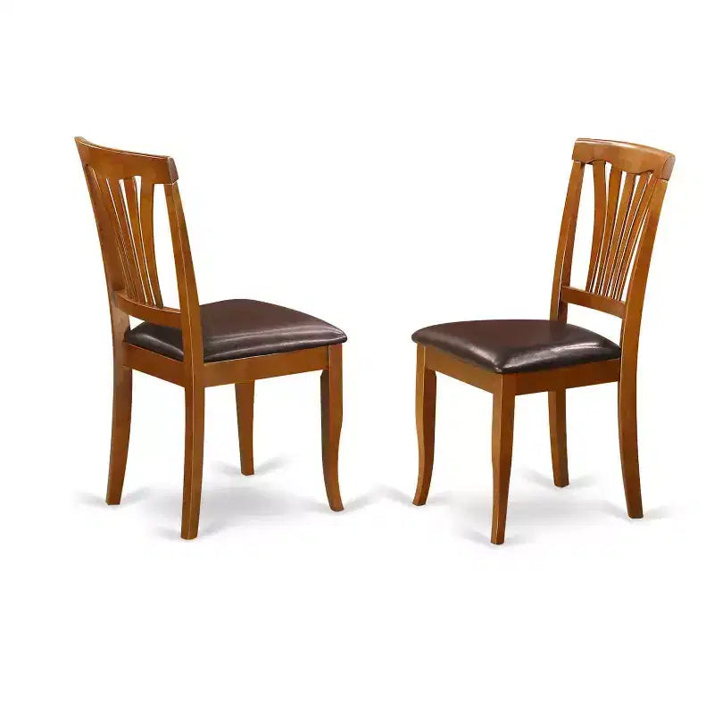 Set da pranzo 3 pezzi con piano in legno massello finitura marrone sella - 4 posti a sedere