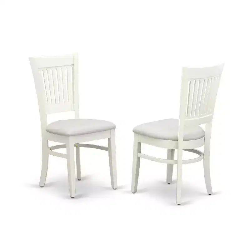 Set da pranzo Mid Century con 4 sedie - Set da pranzo/cucina Boho - Finitura bianco lino