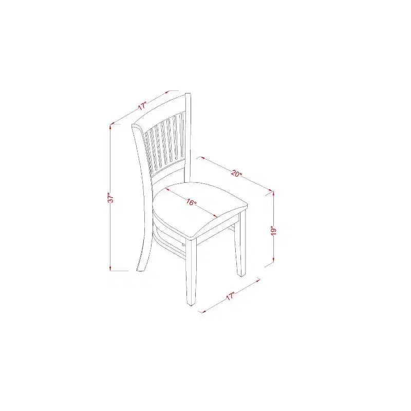 Set da pranzo Mid Century con 4 sedie - Set da pranzo/cucina Boho - Finitura bianco lino