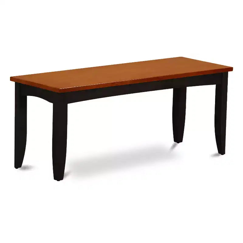 Tavolo da pranzo HomeStock a 6 pezzi, quadrato, con piano in legno massiccio finitura nera e ciliegio, con 1 panca e 4 sedie