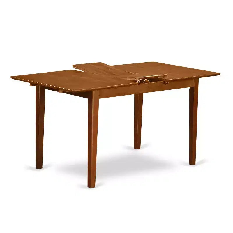 HomeStock Set da Pranzo 5 Pezzi con Top in Legno Massello Finitura Marrone Sella - 4 Posti