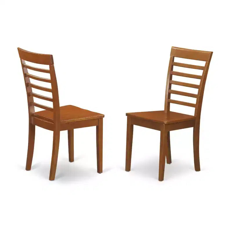 HomeStock Set da Pranzo 5 Pezzi con Top in Legno Massello Finitura Marrone Sella - 4 Posti