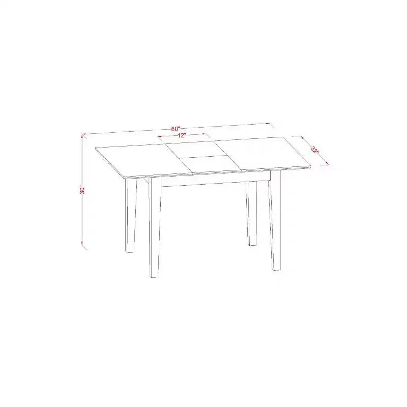 HomeStock Set da Pranzo 5 Pezzi con Top in Legno Massello Finitura Marrone Sella - 4 Posti