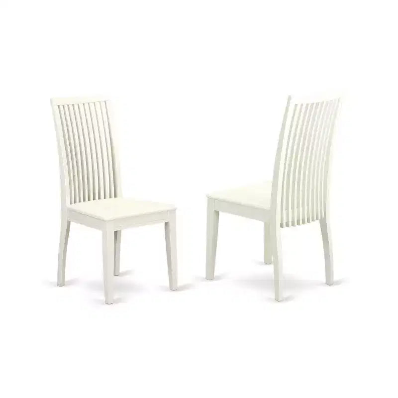 Set da Tavolo da Cucina 5 Pezzi Tavolo Rotondo e 4 Sedie Lino Bianco Moderno Set da Bistrò