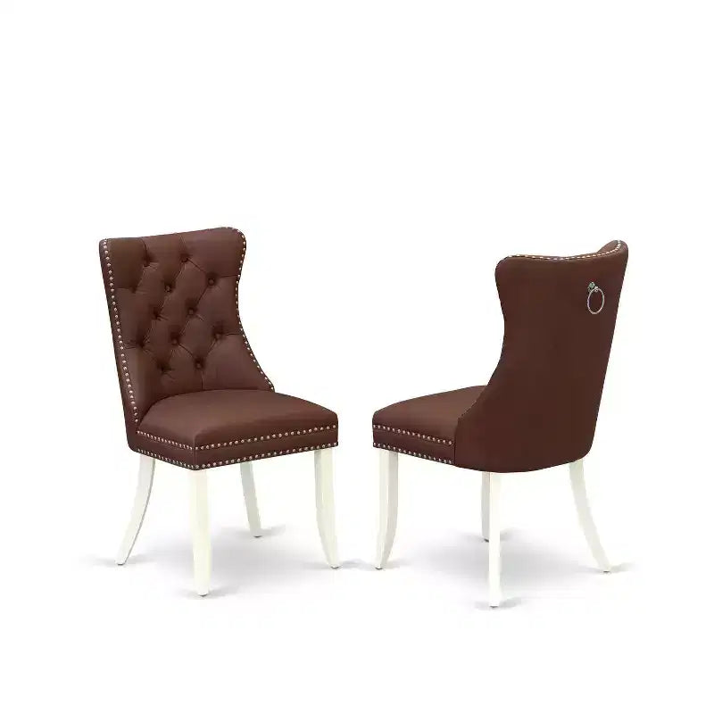 Set Sala da Pranzo 5 Pezzi, con Piano in Legno Massello Finitura Bianco Lino, Sedute Tappezzate - Tavolo Quadrato - 4 Posti