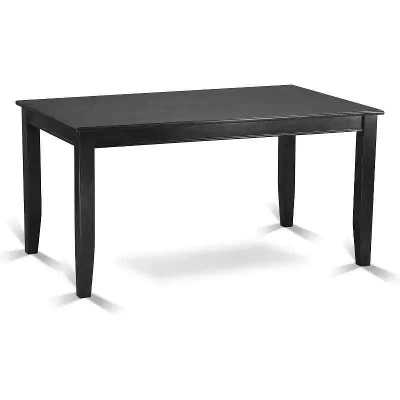 HomeStock Set da Pranzo Rettangolare da 5 Pezzi con Piano in Legno Massello Finitura Nera - 4 Posti a Sedere
