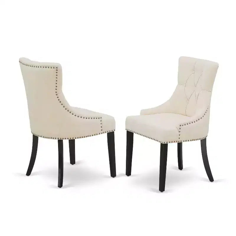 HomeStock Set da Pranzo Rettangolare da 5 Pezzi con Piano in Legno Massello Finitura Nera - 4 Posti a Sedere
