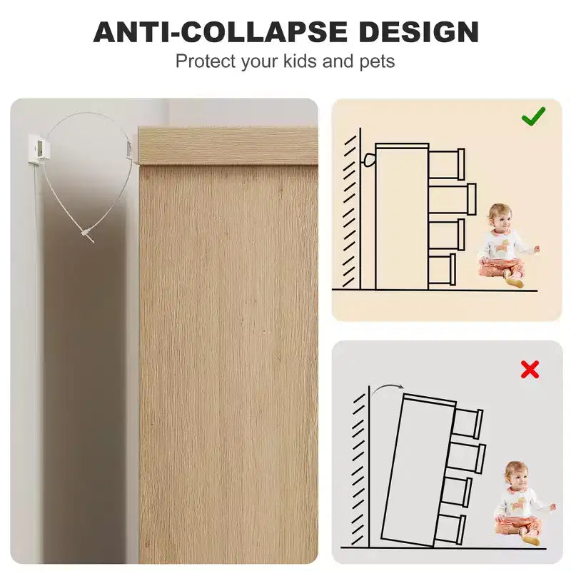 COZONY Comò Moderno a 4 Cassetti con Maniglie Nascoste, Armadio Contenitore in Legno per Camera da Letto, Soggiorno, Cameretta