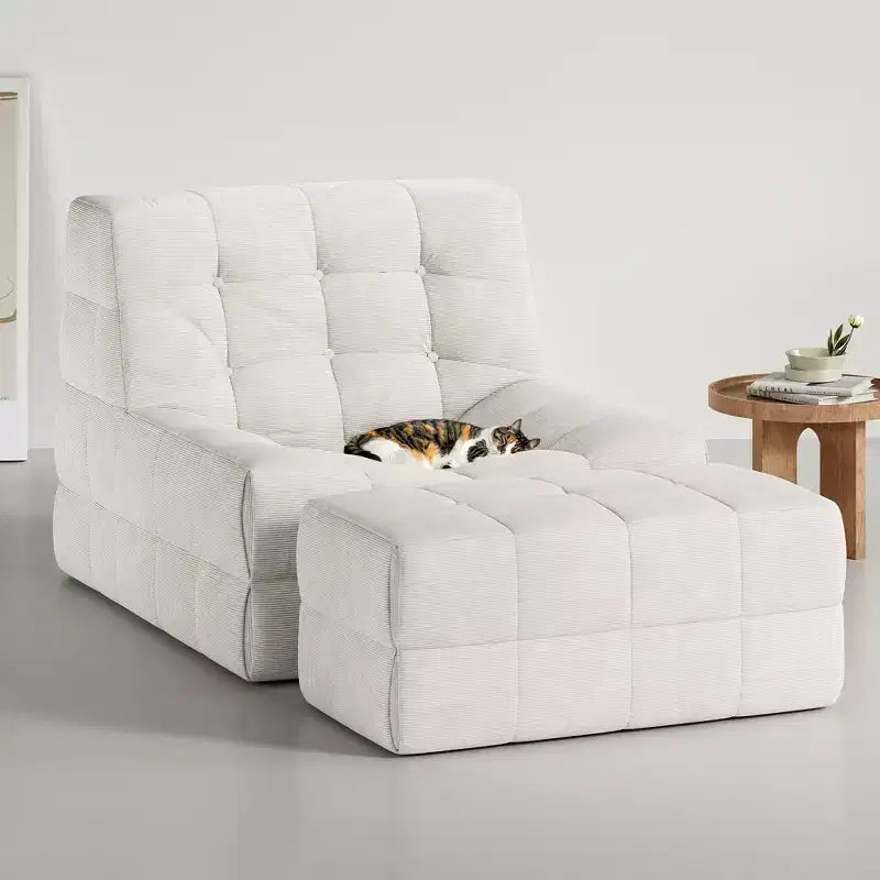 GDFStudio Hayes Poltrona Sacco Ergonomica in Memory Foam con Poggiapiedi