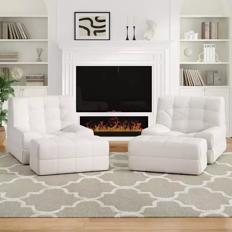 GDFStudio Hayes Poltrona Sacco Ergonomica in Memory Foam con Poggiapiedi