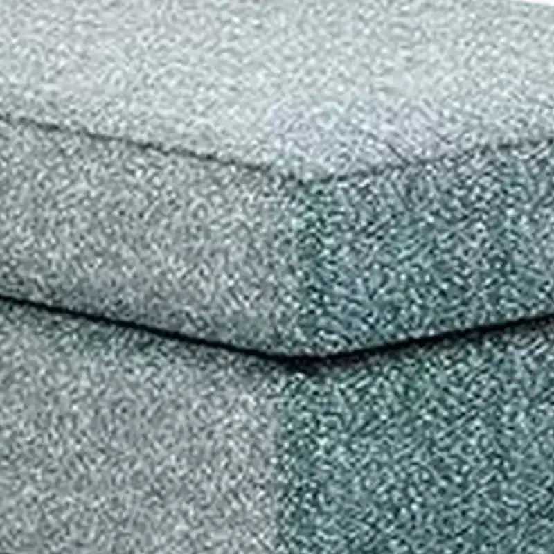 Pouf Royal Hampton, blu acqua, rivestimento in poliestere imbottito, legno nero, 100 cm