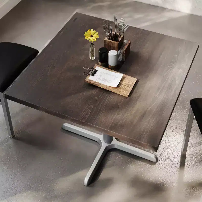 Flash Furniture Bennett Piano Tavolo Quadrato in Legno Massello Commerciale da Interno con Base a X in Ghisa Antiruggine per Altezza Cena 30 x 30