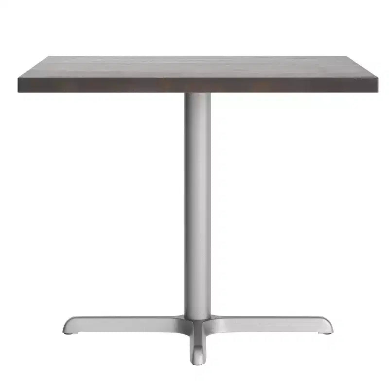 Flash Furniture Bennett Piano Tavolo Quadrato in Legno Massello Commerciale da Interno con Base a X in Ghisa Antiruggine per Altezza Cena 30 x 30