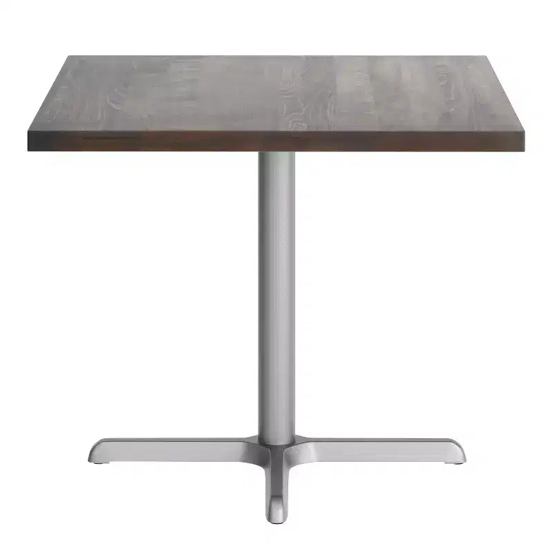 Flash Furniture Bennett Piano Tavolo Quadrato in Legno Massello Commerciale da Interno con Base a X in Ghisa Antiruggine per Altezza Cena 30 x 30