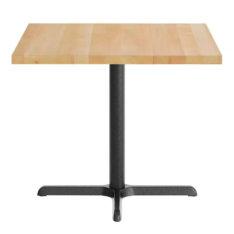 Flash Furniture Bennett Piano Tavolo Quadrato in Legno Massello Commerciale da Interno con Base a X in Ghisa Antiruggine per Altezza Cena 30 x 30
