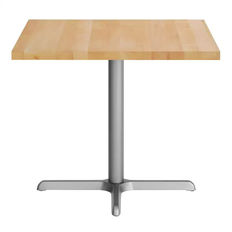 Flash Furniture Bennett Piano Tavolo Quadrato in Legno Massello Commerciale da Interno con Base a X in Ghisa Antiruggine per Altezza Cena 30 x 30