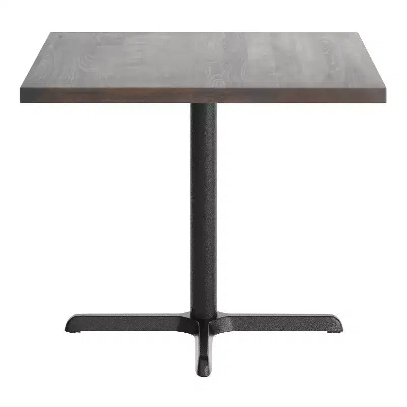 Flash Furniture Bennett Piano Tavolo Quadrato in Legno Massello Commerciale da Interno con Base a X in Ghisa Antiruggine per Altezza Cena 30 x 30