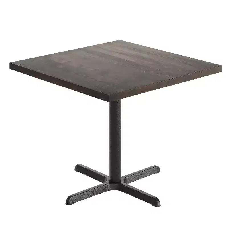 Flash Furniture Bennett Piano Tavolo Quadrato in Legno Massello Commerciale da Interno con Base a X in Ghisa Antiruggine per Altezza Cena 30 x 30