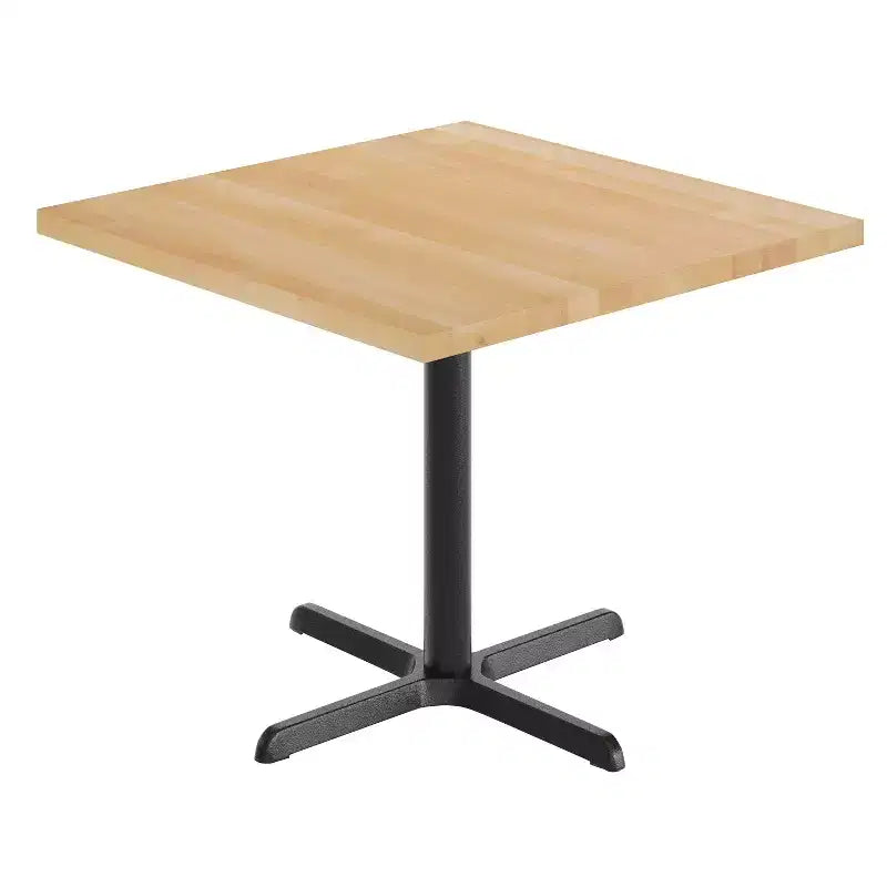 Flash Furniture Bennett Piano Tavolo Quadrato in Legno Massello Commerciale da Interno con Base a X in Ghisa Antiruggine per Altezza Cena 30 x 30