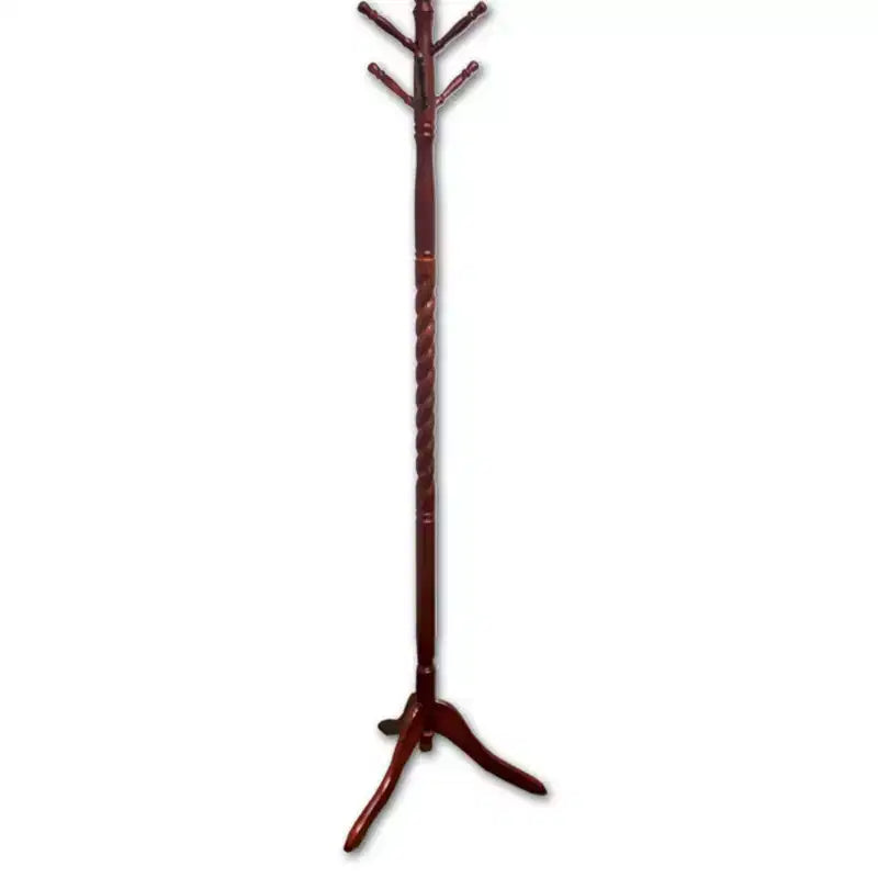 Okak 71.5IN Appendiabiti Autoportante con Supporto in Legno, Elegante Attaccapanni con 6 Ganci, Appendiabiti per Soggiorno, Camera da Letto, Ingresso, Ciliegio
