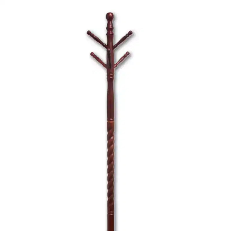 Okak 71.5IN Appendiabiti Autoportante con Supporto in Legno, Elegante Attaccapanni con 6 Ganci, Appendiabiti per Soggiorno, Camera da Letto, Ingresso, Ciliegio