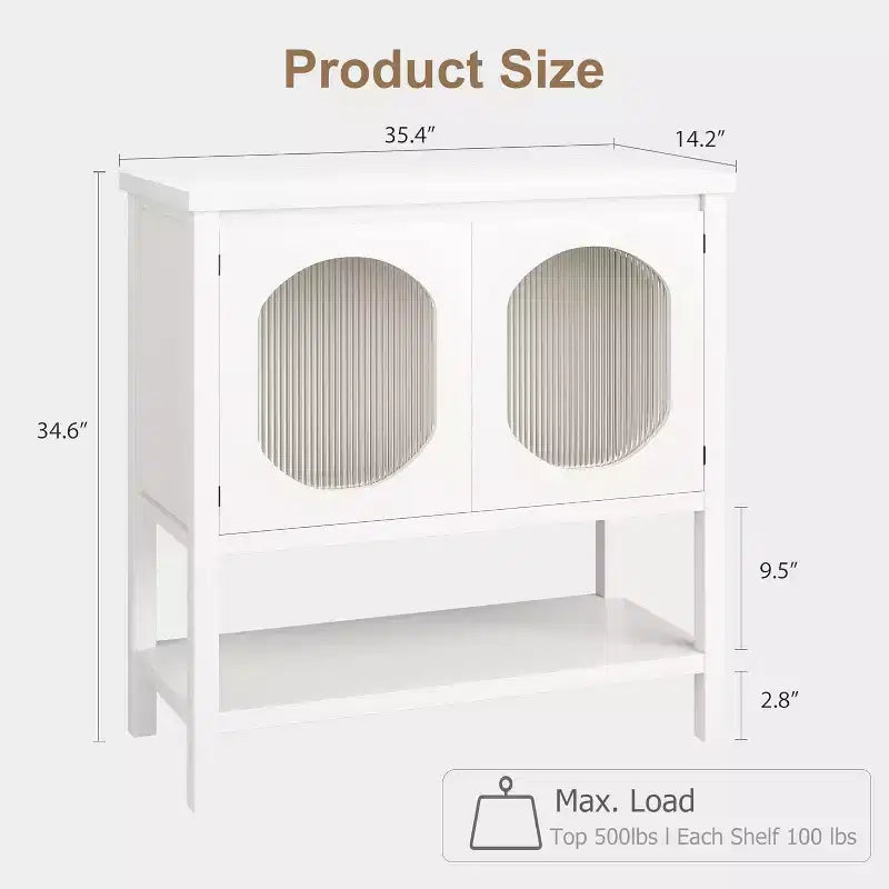 COZONY Tavolo consolle in stile rustico con mobiletto a 2 ante, tavolo da ingresso con ripiano per soggiorno