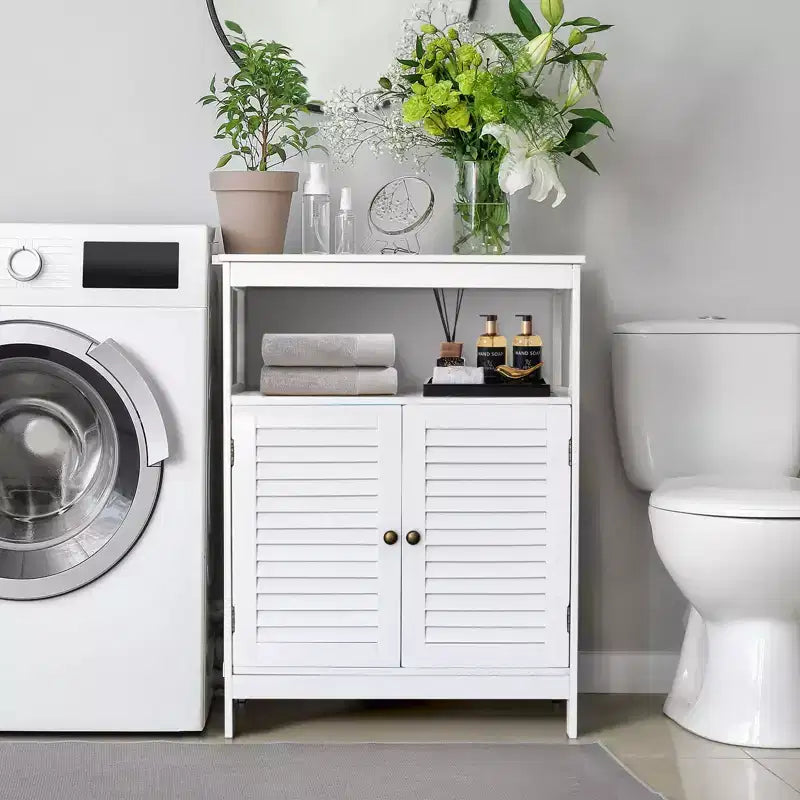 Karl Home Armadietto da Bagno a Due Ante, 80 cm, Bianco
