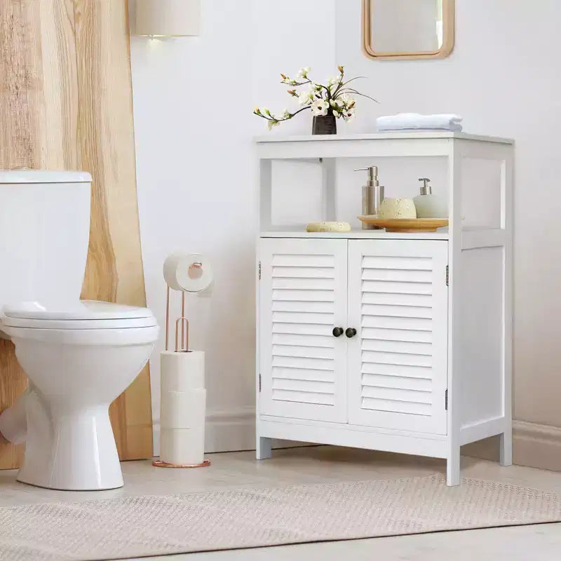 Karl Home Armadietto da Bagno a Due Ante, 80 cm, Bianco