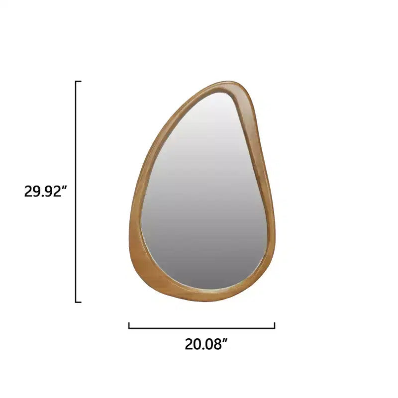 Specchio da parete GDFStudio Jenera moderno in legno a forma di lacrima irregolare