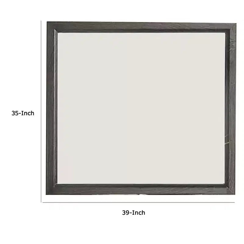 Specchiera da comò Royal Hampton, cornice in legno grigio contemporaneo da 39 pollici