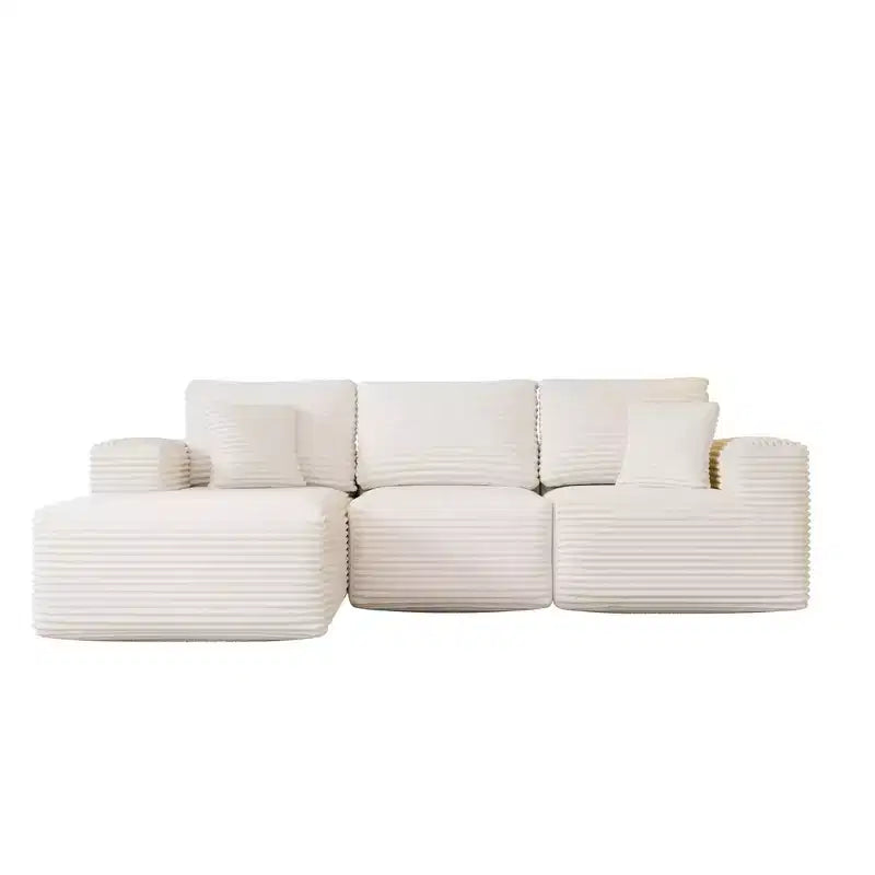 Divano Sezionale Modulare PexFix con Chaise a L, Divani Moderni Imbottiti Cloud con Cuscini Decorativi per Soggiorno Camera da Letto