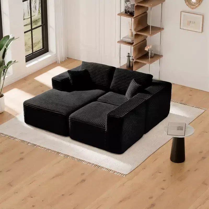 Divano Sezionale Modulare PexFix con Chaise a L, Divani Moderni Imbottiti Cloud con Cuscini Decorativi per Soggiorno Camera da Letto