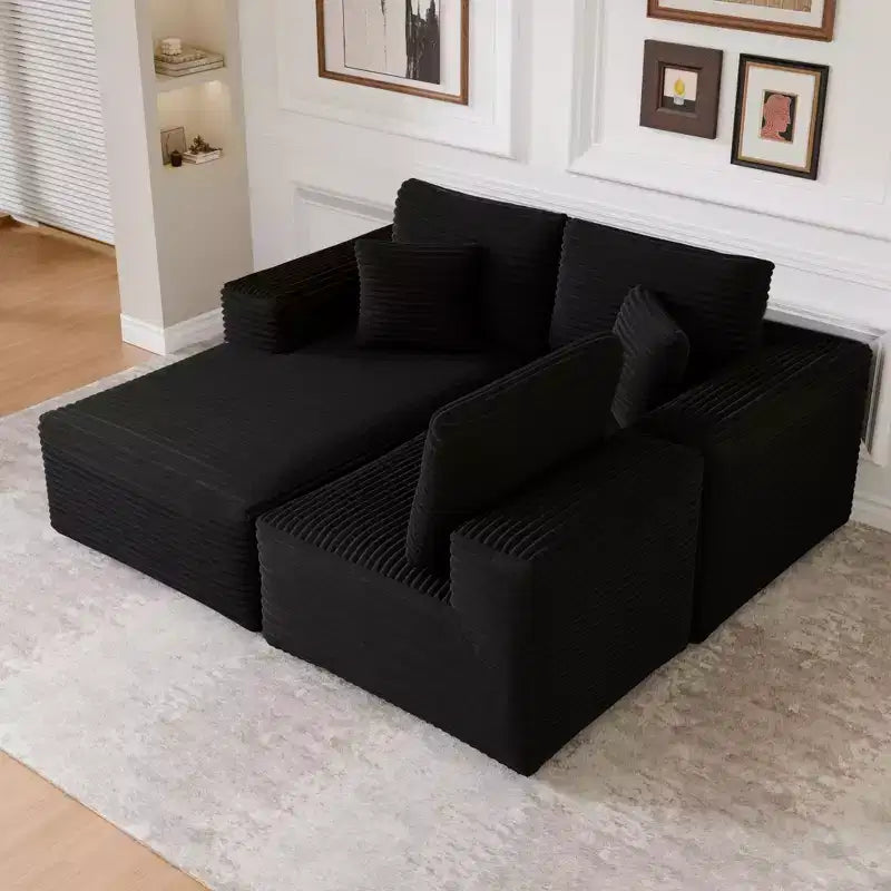 Divano Sezionale Modulare PexFix con Chaise a L, Divani Moderni Imbottiti Cloud con Cuscini Decorativi per Soggiorno Camera da Letto
