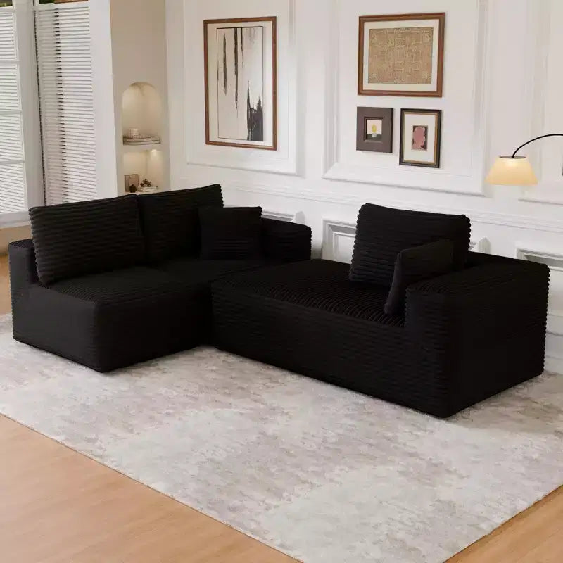 Divano Sezionale Modulare PexFix con Chaise a L, Divani Moderni Imbottiti Cloud con Cuscini Decorativi per Soggiorno Camera da Letto