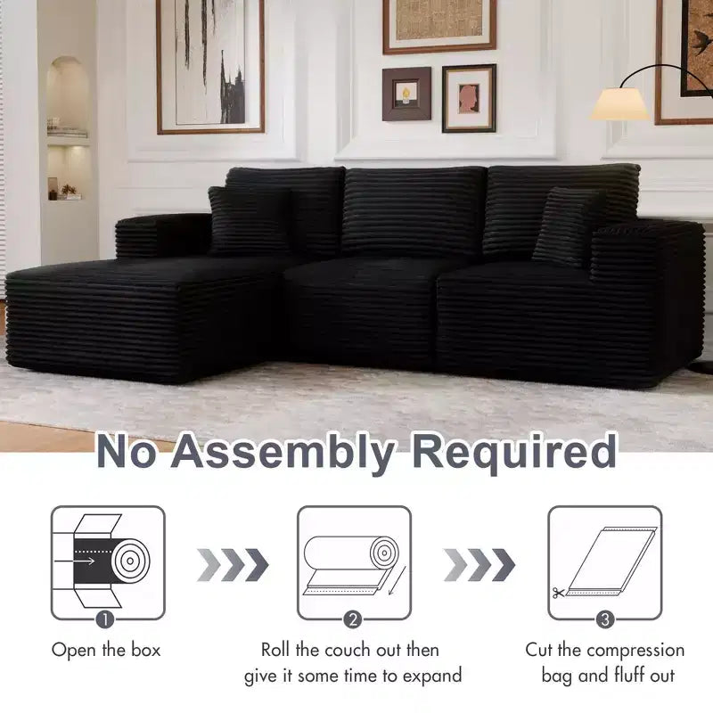 Divano Sezionale Modulare PexFix con Chaise a L, Divani Moderni Imbottiti Cloud con Cuscini Decorativi per Soggiorno Camera da Letto
