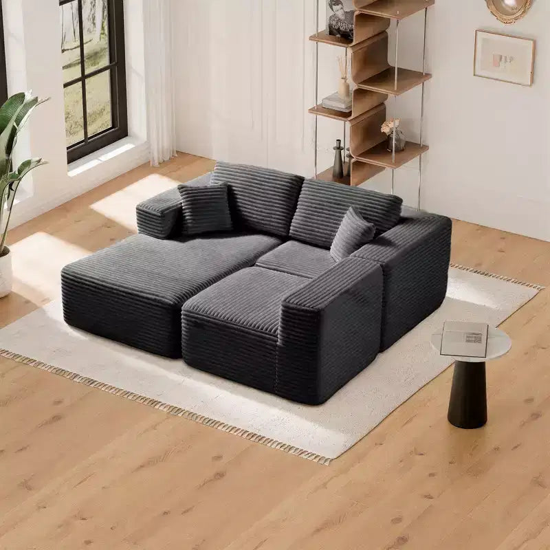Divano Sezionale Modulare PexFix con Chaise a L, Divani Moderni Imbottiti Cloud con Cuscini Decorativi per Soggiorno Camera da Letto