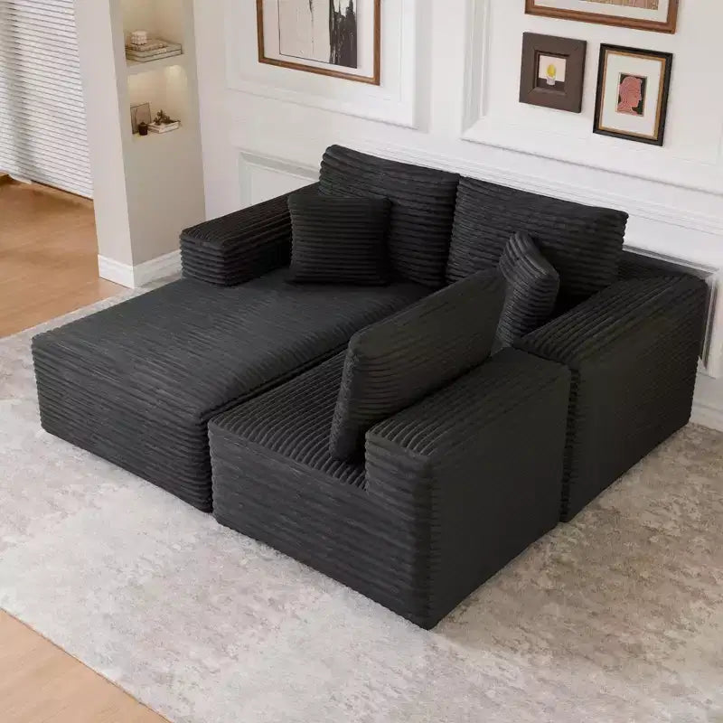Divano Sezionale Modulare PexFix con Chaise a L, Divani Moderni Imbottiti Cloud con Cuscini Decorativi per Soggiorno Camera da Letto