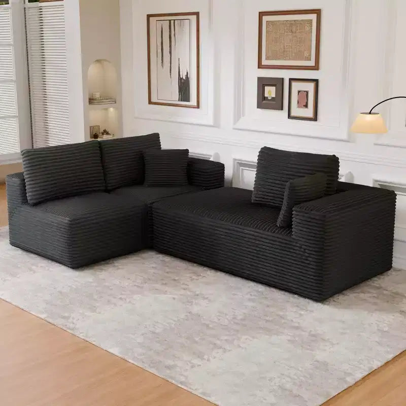 Divano Sezionale Modulare PexFix con Chaise a L, Divani Moderni Imbottiti Cloud con Cuscini Decorativi per Soggiorno Camera da Letto