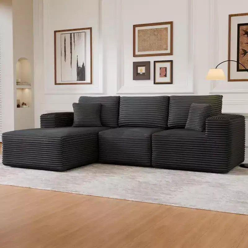 Divano Sezionale Modulare PexFix con Chaise a L, Divani Moderni Imbottiti Cloud con Cuscini Decorativi per Soggiorno Camera da Letto