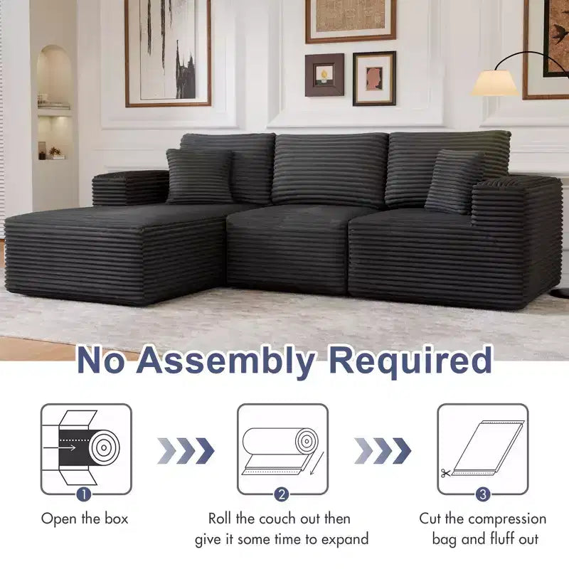 Divano Sezionale Modulare PexFix con Chaise a L, Divani Moderni Imbottiti Cloud con Cuscini Decorativi per Soggiorno Camera da Letto