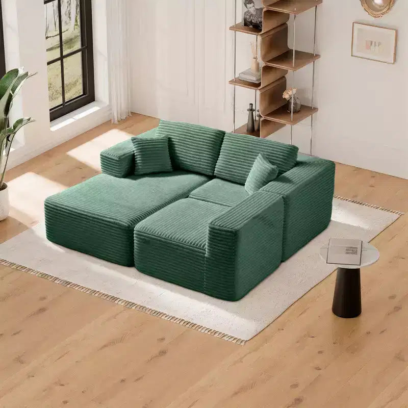 Divano Sezionale Modulare PexFix con Chaise a L, Divani Moderni Imbottiti Cloud con Cuscini Decorativi per Soggiorno Camera da Letto