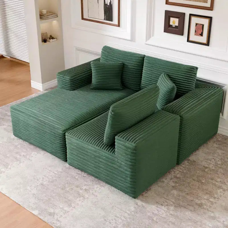 Divano Sezionale Modulare PexFix con Chaise a L, Divani Moderni Imbottiti Cloud con Cuscini Decorativi per Soggiorno Camera da Letto