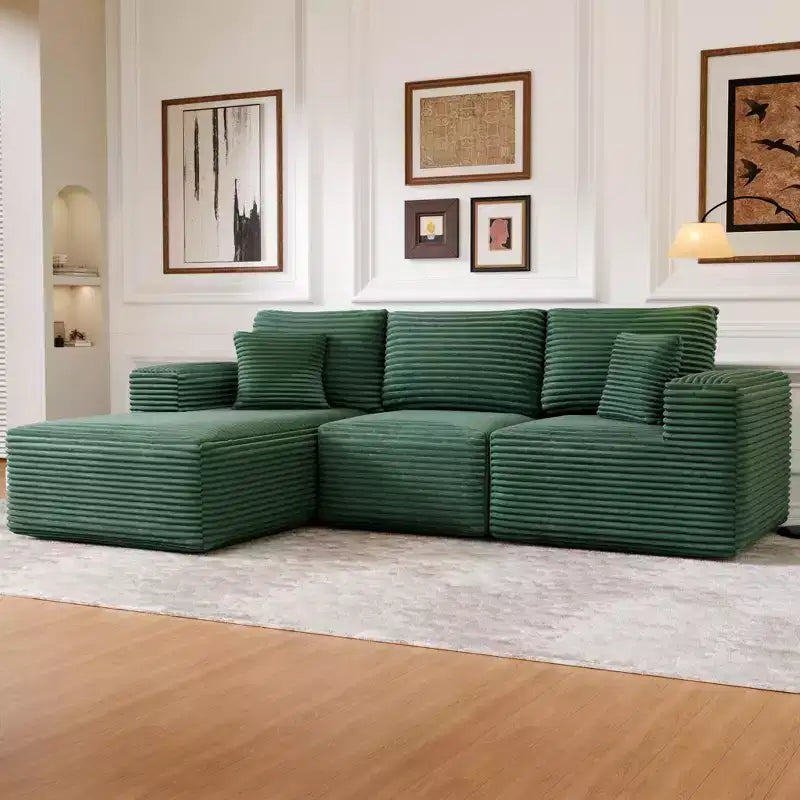 Divano Sezionale Modulare PexFix con Chaise a L, Divani Moderni Imbottiti Cloud con Cuscini Decorativi per Soggiorno Camera da Letto