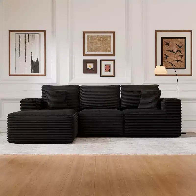 Divano Sezionale Modulare PexFix con Chaise a L, Divani Moderni Imbottiti Cloud con Cuscini Decorativi per Soggiorno Camera da Letto