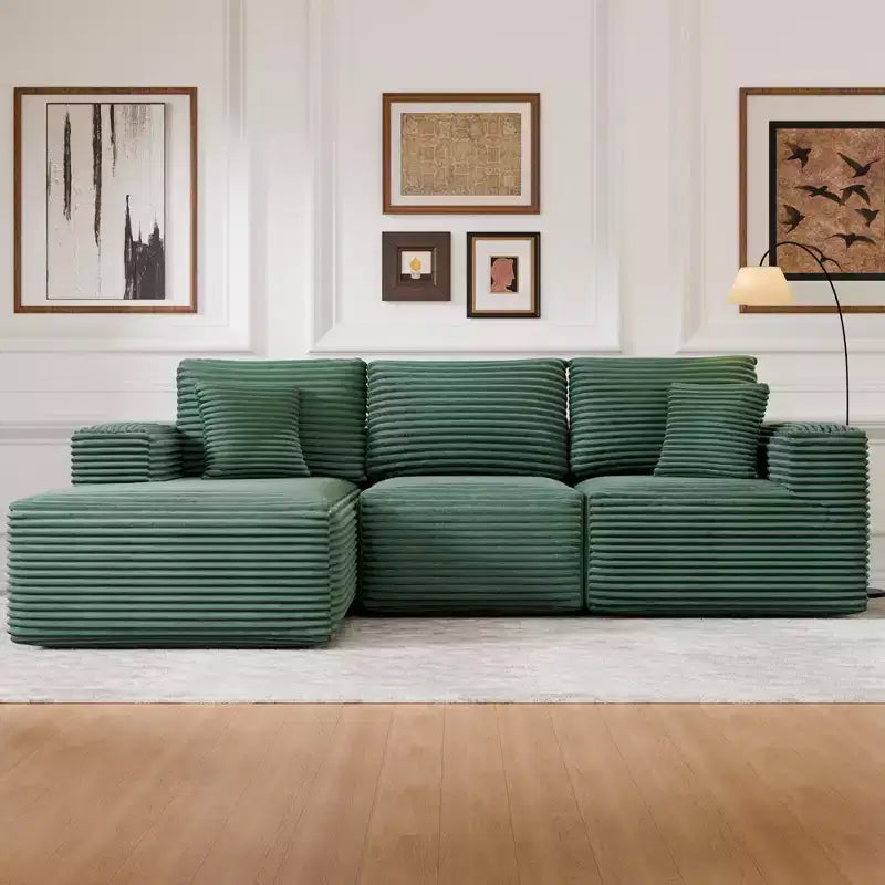 Divano Sezionale Modulare PexFix con Chaise a L, Divani Moderni Imbottiti Cloud con Cuscini Decorativi per Soggiorno Camera da Letto