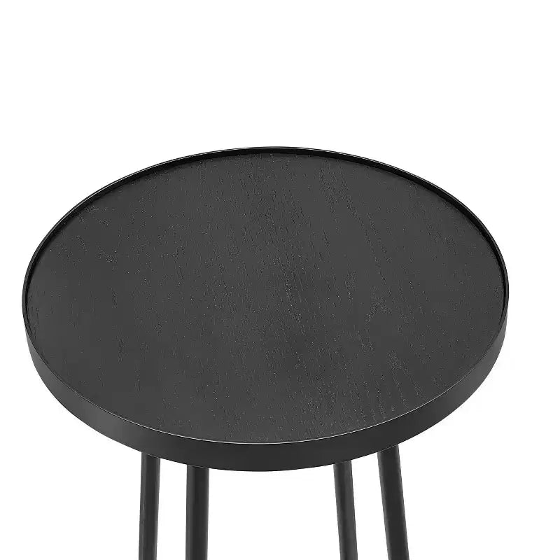 Tavolino da salotto Homy Casa rotondo in metallo e legno, moderno, nero