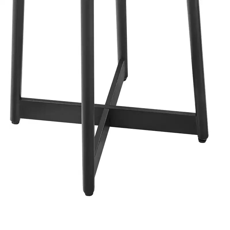 Tavolino da salotto Homy Casa rotondo in metallo e legno, moderno, nero