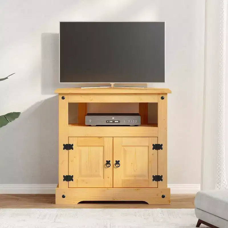 vidaXL Console Table Waxed Brown Solid Pinewood Medium Console Table - Brown