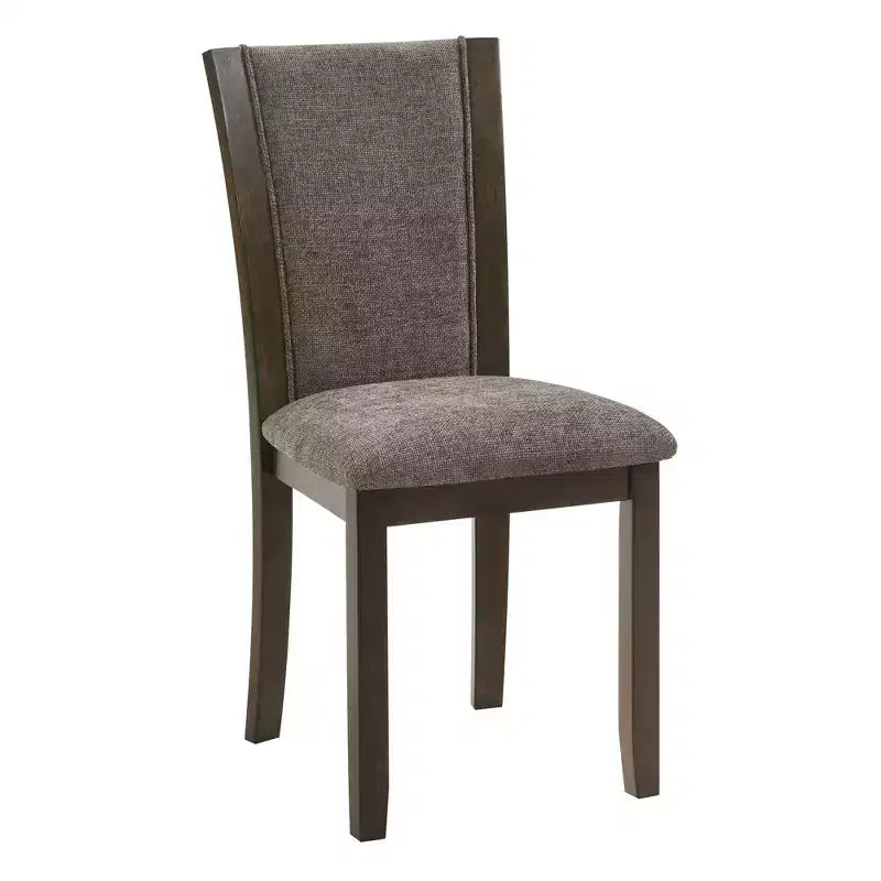 Set da pranzo GDFStudio Eira Farmhouse da 6 pezzi con tavolo rettangolare in legno di gomma, 1 panca e 4 sedie imbottite in lino